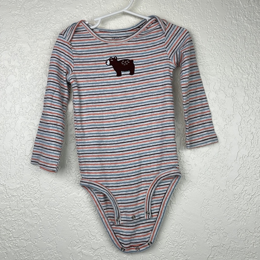 Carter’s striped bear long sleeve onsie 24 months